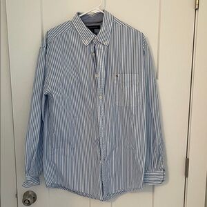 Tommy Hilfiger Blue and White Striped Shirt
